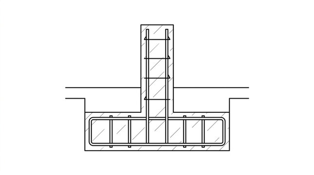 Isolated Footing Steel Rebar Reinforcement Structural Diagram
