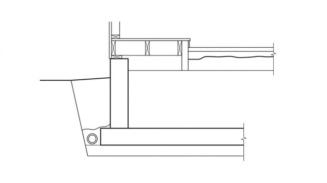 Concrete Foundation Wall with Footing and Drainage Detail Cross-Section