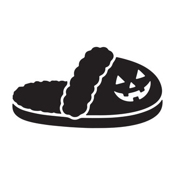 Halloween slipper with jack-o-lantern pumpkin face design halloween jackolantern footwear celebration