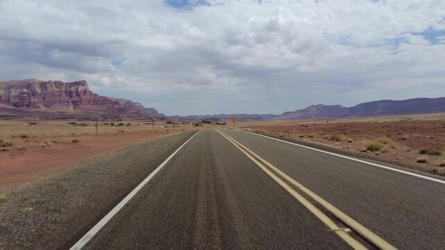 Driving Plate Grand Canyon East Rim Vermilion Cliffs Highway 89A Northbound Multicam Set 12 Rear View Arizona Southwest USA