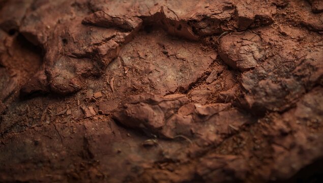 Macro view capturing the rugged texture of weathered laterite rock with matte finish