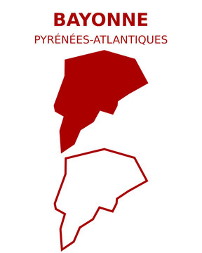 Vector map of administrative boundaries of Anglet, France