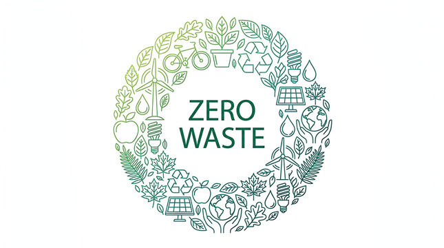 Zero waste eco friendly logo badge design