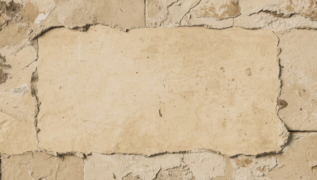 Wall surface covered in sticky tile remnants with visible roughness