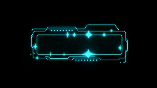 Futuristic Glowing HUD Digital Data Interface Frame Overlay.