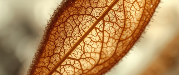 Microscopic view of leaf revealing complex lymphatic network in botanical research