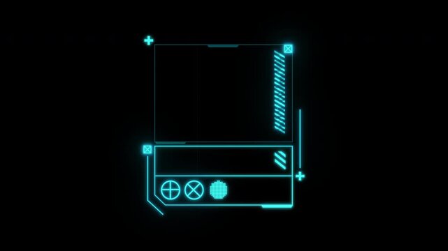 Futuristic HUD interface digital data frame element.