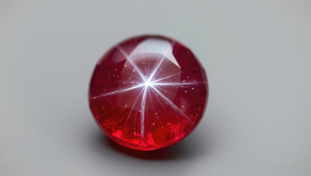 Opaque natural corundum star sapphire gemstone with six rays polished for jewelry setting