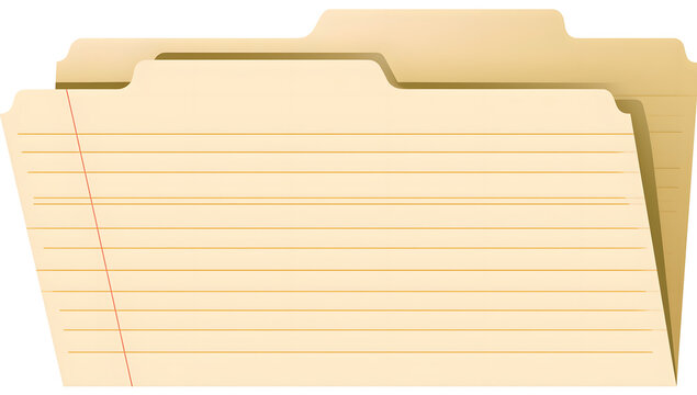 Manila file folder with tabbed sections and lined interior