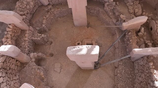 Gobekli Tepe Neolithic, Prehistoric, Monument Drone Video,  Gobekli Tepe Ancient Site Video, Haliliye Sanliurfa, Turkiye (Turkey)