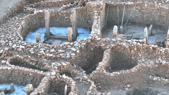 Karahan Tepe Neolithic Monument Drone Video,  Karahan Tepe Ancient Site Video, Haliliye Sanliurfa, Turkiye (Turkey)