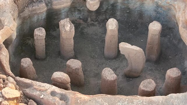 Karahan Tepe Neolithic Monument Drone Video,  Karahan Tepe Ancient Site Video, Haliliye Sanliurfa, Turkiye (Turkey)