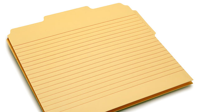Manila file folder with ruled lines and tabs