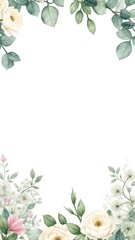 Fototapeta premium Elegant Watercolor Floral Wreath