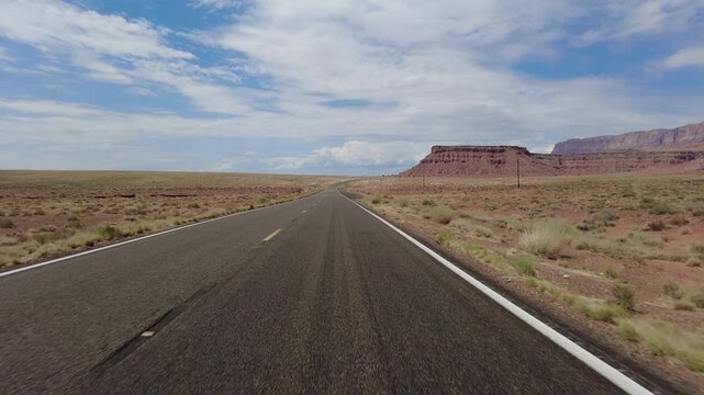 Driving Plate Grand Canyon East Rim Vermilion Cliffs Highway 89A Northbound Multicam Set 13 Front View Arizona Southwest USA