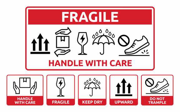 Fragile Handling Instructions Graphic Design Illustration