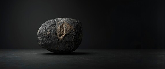 Naklejka premium softly lit dark slate background featuring ink stained rock texture and copy space