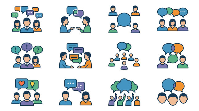 People Communicating with Speech Bubbles.