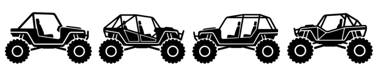 Minimalist Offroad Buggy Silhouette Vector - 4x4 Dune Buggy Mud Racing SVG Asset Bundle © Green Graphics