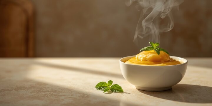 Homemade tapioca pudding with a caramelized sugar glaze finish