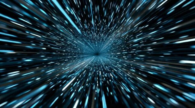 Gif background of blue hyperspace warp speed motion