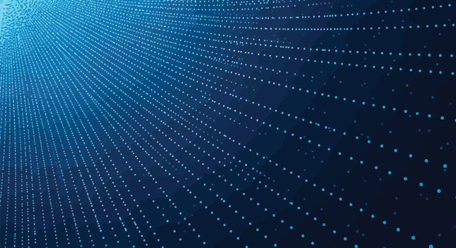 Blue dot matrix background, glowing digital grid, futuristic tech vector