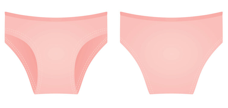 Pink female panties knickers. vector