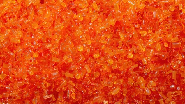 Vivid plastic granules composition incorporating fiberglass filled polypropylene natural resin close up