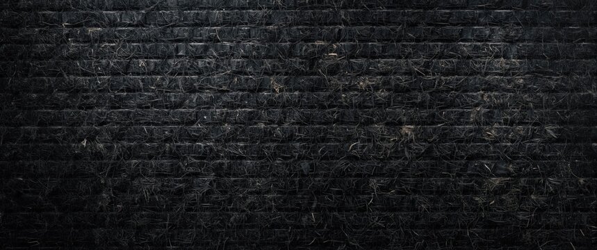 Textured black brick wall background