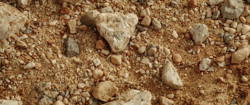 Natural mixture of sand including various rocks and soil types