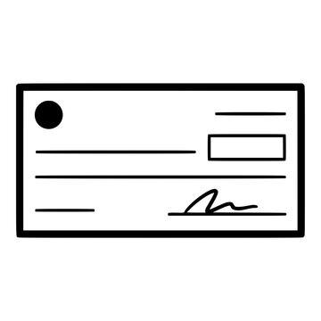 Bank Cheque with Signature Outline for Banking and Payment Projects