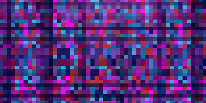 Purple discoball glamour pattern with mirror mosaic texture. Night club background with square sequins. Luxury party bg. Vector illustration. Vintage abstract wallpaper.