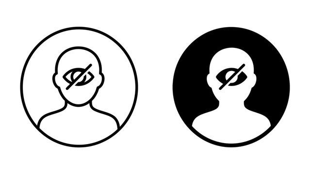 Anonymous User Icons: Two stylized silhouette icons depicting an anonymous person, one in a white circle and the other in a black circle, symbolizing privacy and hidden identity.