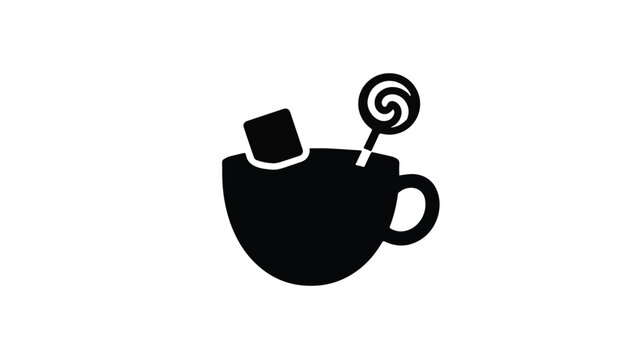 Close up of a steaming coffee cup with latte art on dark background for cafe or morning beverage themes