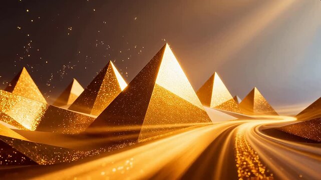 Golden Pyramid Structures in Abstract Scene