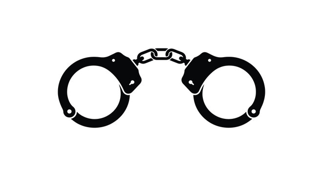 Handcuffs Vector Silhouette On White Background restraints