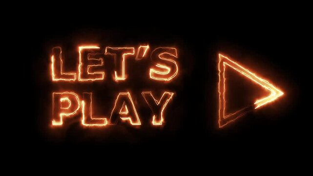 A thumbnail from a video showcasing a neon sign for a "Let's Play" series.