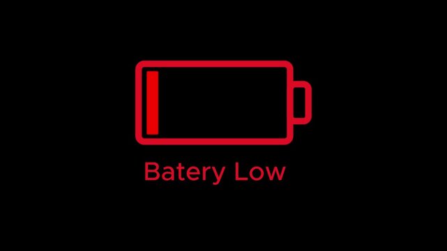 Mobile phone battery fast charging animation with alpha channel, abstract low battery charg status indicator animation in futuristic glowing polygonal style, digital battery charge 4k animation. 