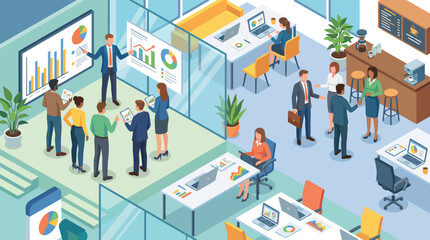 Naklejka premium Business people working in modern office.