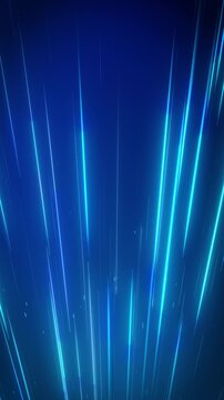 Abstract Blue Light Speed Streaks Motion Background. Futuristic  Energy Beams Motion Graphic.