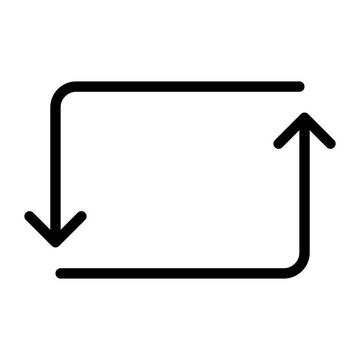 Refresh Cycle Direction Icon with Continuous Workflow Arrows Vector