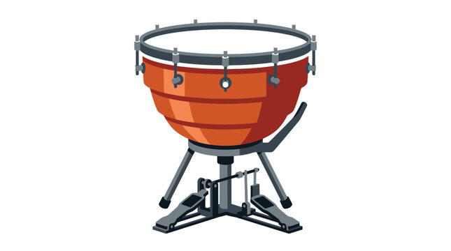 Orchestral timpani drum icon isolated on white background for professional classical music performance