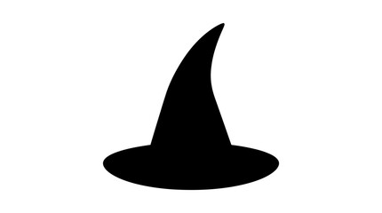 Black witch hat, Halloween icon, vector silhouette, magic symbol Vector © MST