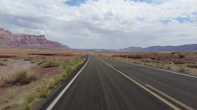 Driving Plate Grand Canyon East Rim Vermilion Cliffs Highway 89A Northbound Multicam Set 14 Rear View Arizona Southwest USA