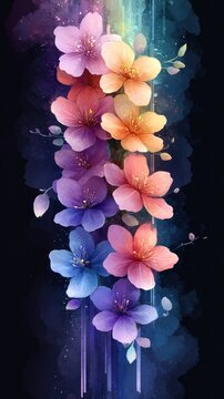 Colorful flowers cascade down a dark background with vibrant watercolor effect a (498).jpeg