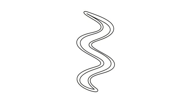 Black line art squiggly wavy shape.