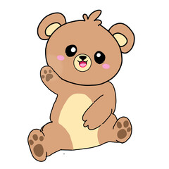 Obraz premium The sun bear is happily waving its hand.