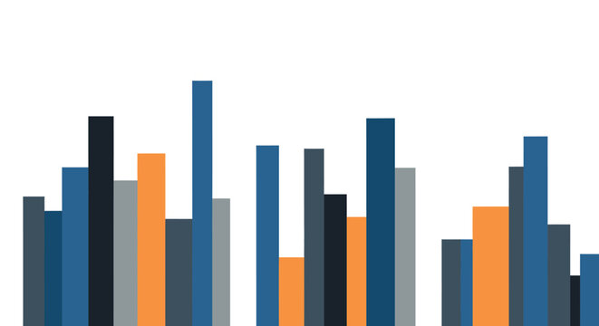 Abstract financial business infographic template featuring a colorful vertical bar chart graph visualization