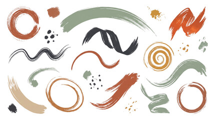 Obraz premium Minimal Expressive Brush Movement Collection with Contemporary Textured Paint Marks