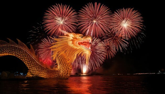 Spectacular Dragon Bridge Fireworks Display in Da Nang, Vietnam.